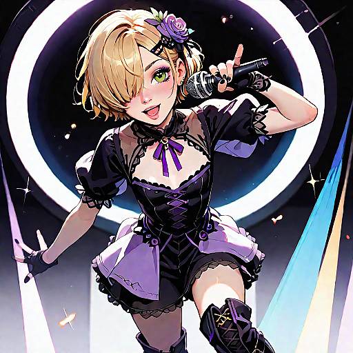 Gothic Idol Singing On Stage