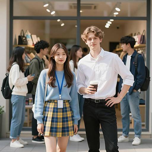 Young Adults at a Store Window