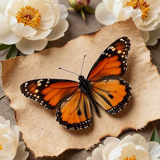 Radiant Monarch Butterfly on Textured Paper