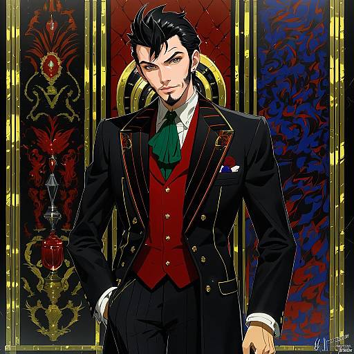 Illustration of Arsene lupin iii, lupin iii in the style of Shundou heishirou