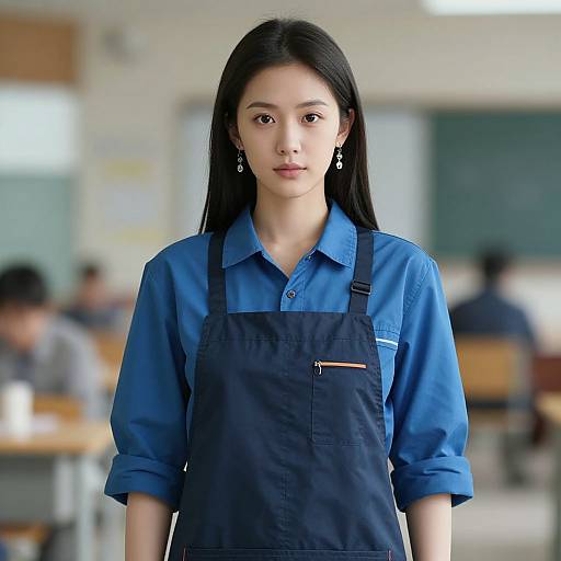 Realistic Woman in Work Costume