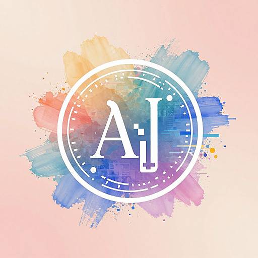 Digital artwork of a white circular logo with 