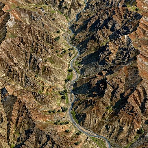 Photorealistic Rugged Mountain Valley Map