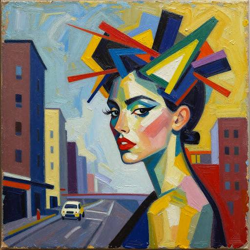 Vibrant Abstract Cityscape Portrait