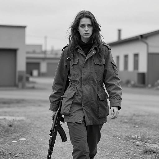 Moody Portrait of a Resilient Woman