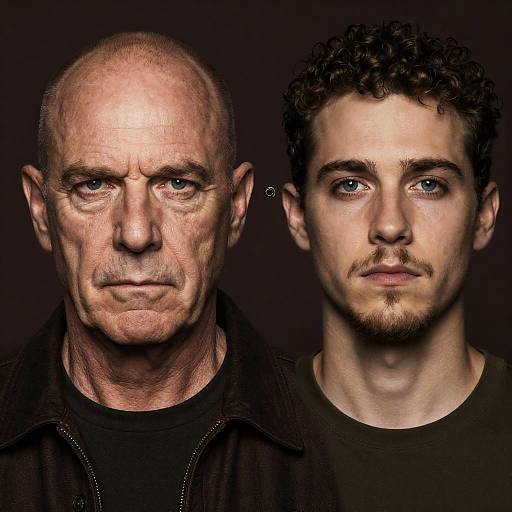 Dramatic Close-Up of Two Men