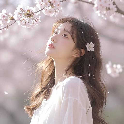 Radiant Youth Amid Spring Blooms