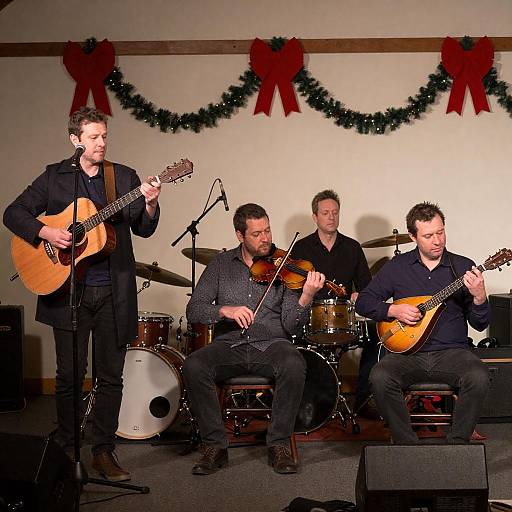 Festive Bluegrass Band Performance Scene