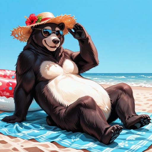 Charming Black Bear at the Beach