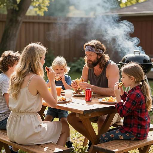 Sunny Family Picnic in Nature