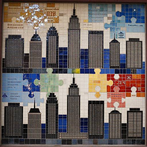 Urban Mosaic Diversity City Backdrop