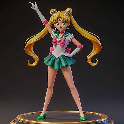 3D Illustration of Sailor Moon in Confident Pose