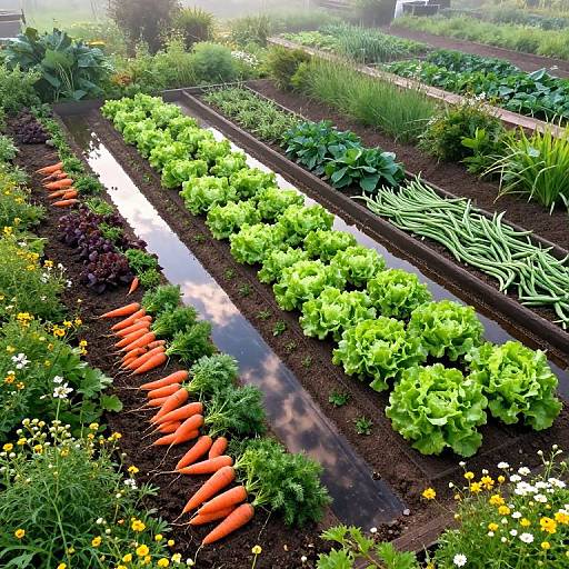 Aerial View of Thriving Huerta Garden