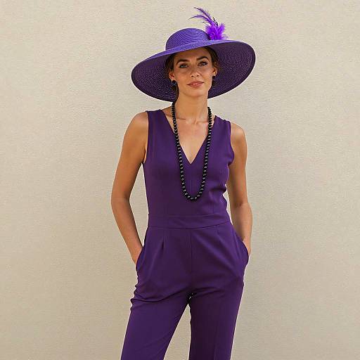 Elegant Flapper Style in Purple Attire