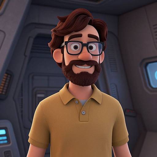 Nerdy Husky Man in Borg Cube