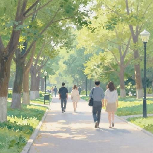 Impressionist Park Pathway Scene