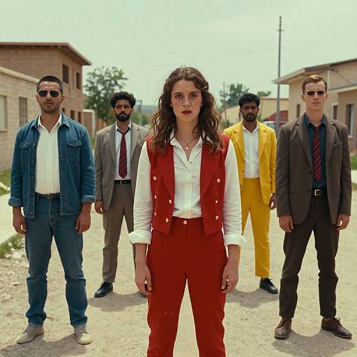 Wes Anderson Style Ink Brush Scene