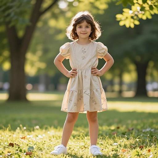 Confident Girl in Sunlit Park