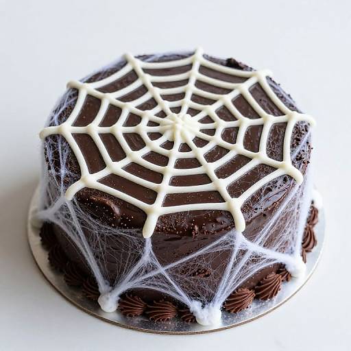 Enchanted Dark Chocolate Spiderweb Cake