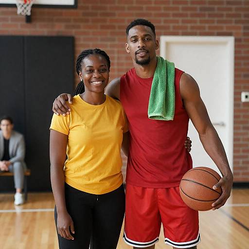 Joyful Gym Moments: Diverse Duo