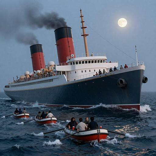 Dramatic Ocean Liner Disaster Scene