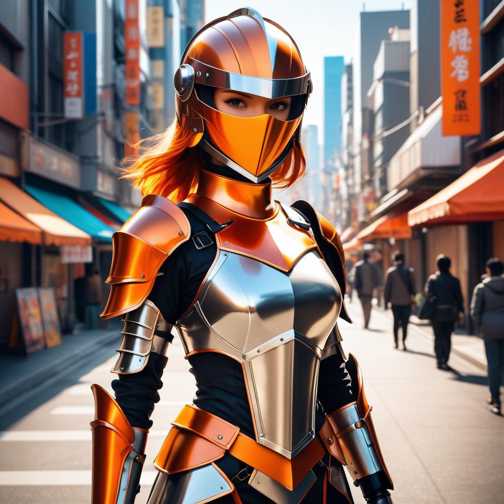 Stunning Female Knight in Urban Anime Art