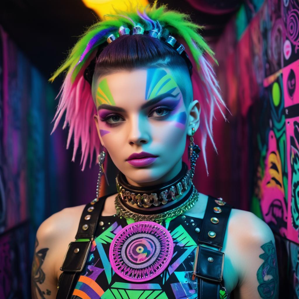 Vibrant Punk Portrait in Berlin Club