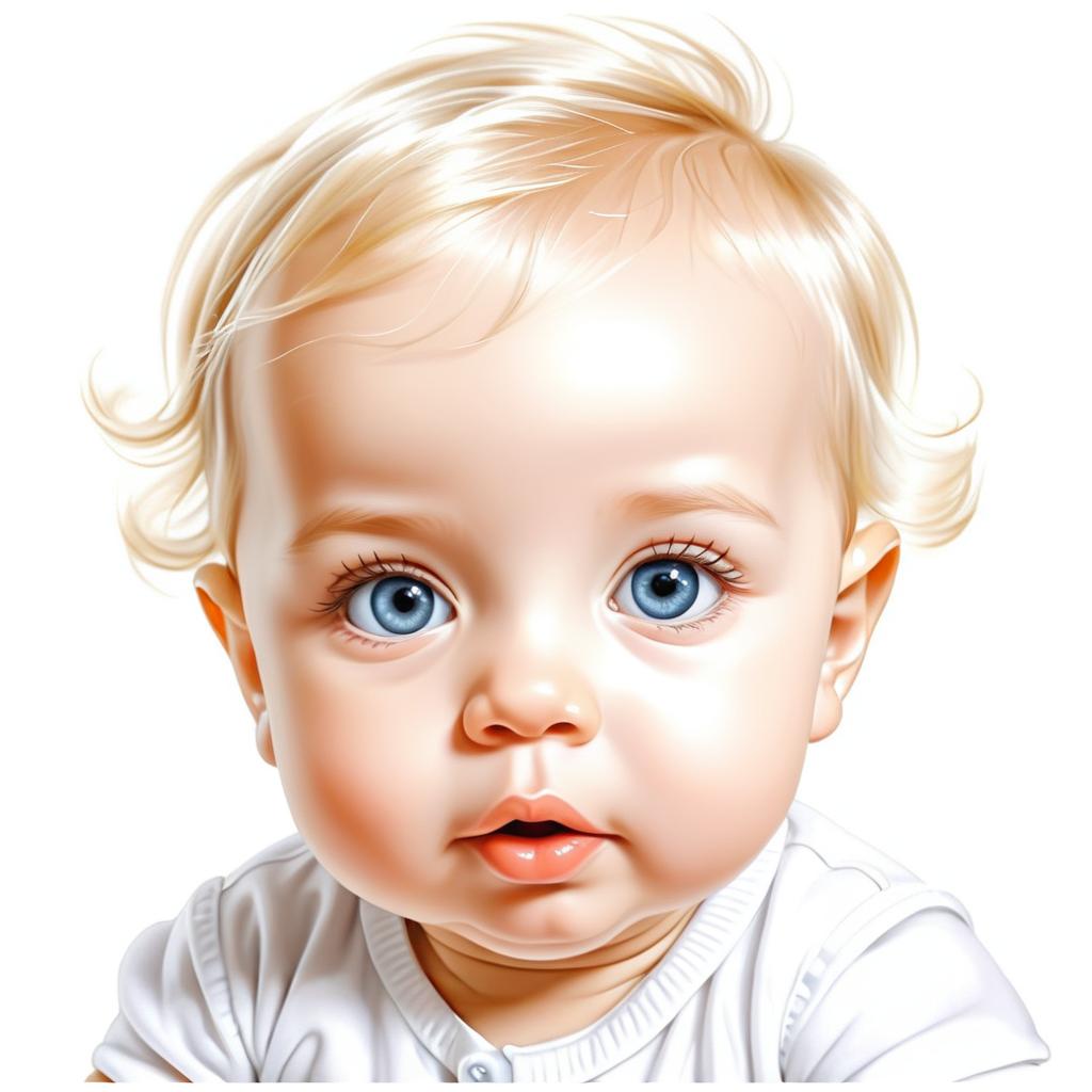 Funny Baby Caricature Pencil Drawing