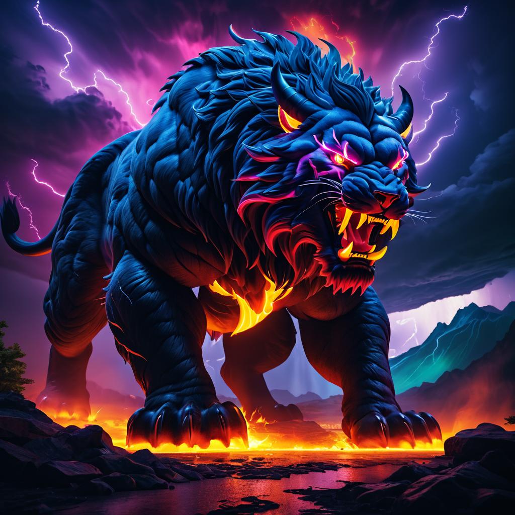 Vivid Digital Painting of a Giant Beast