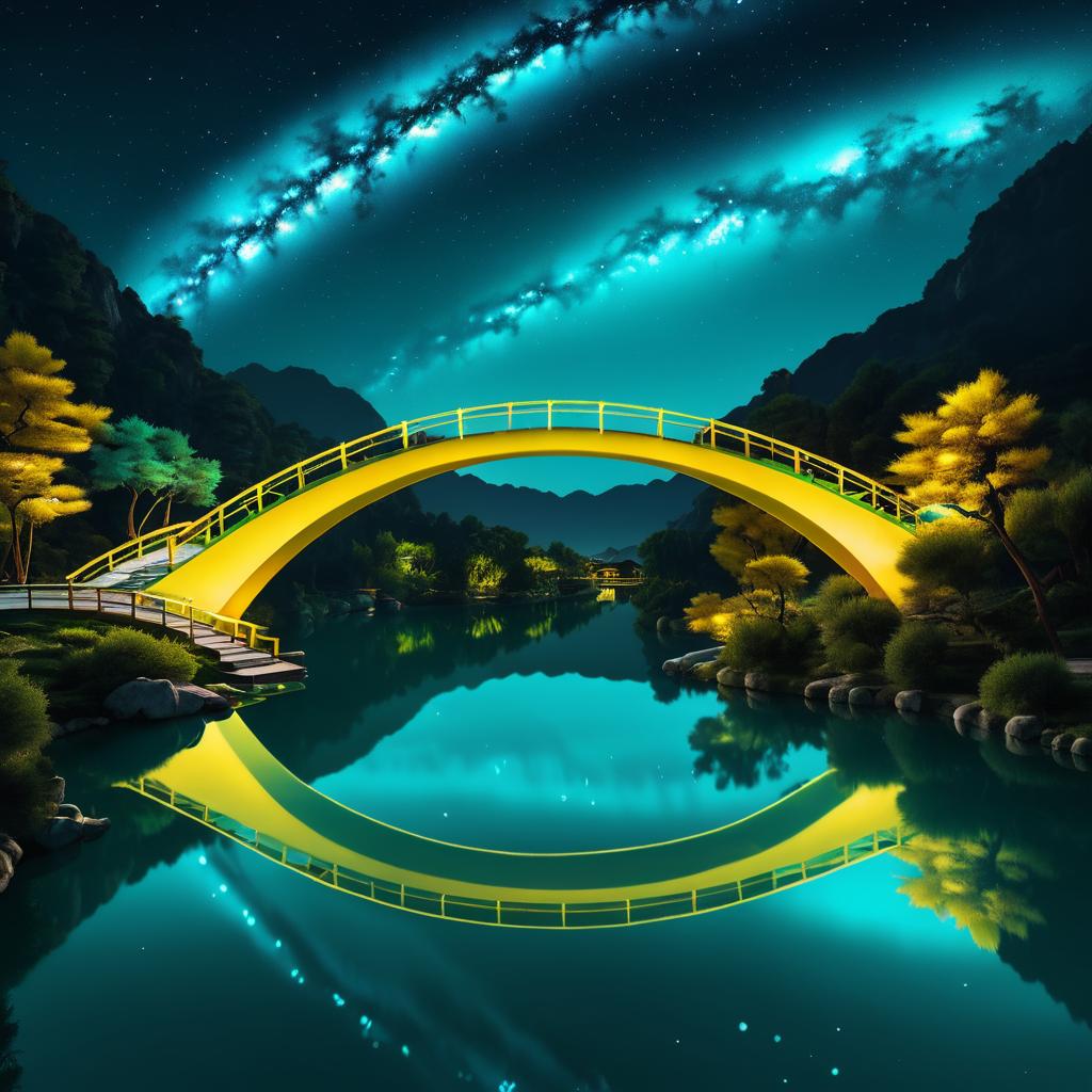 Nighttime Valley Scene with Confucian Elements