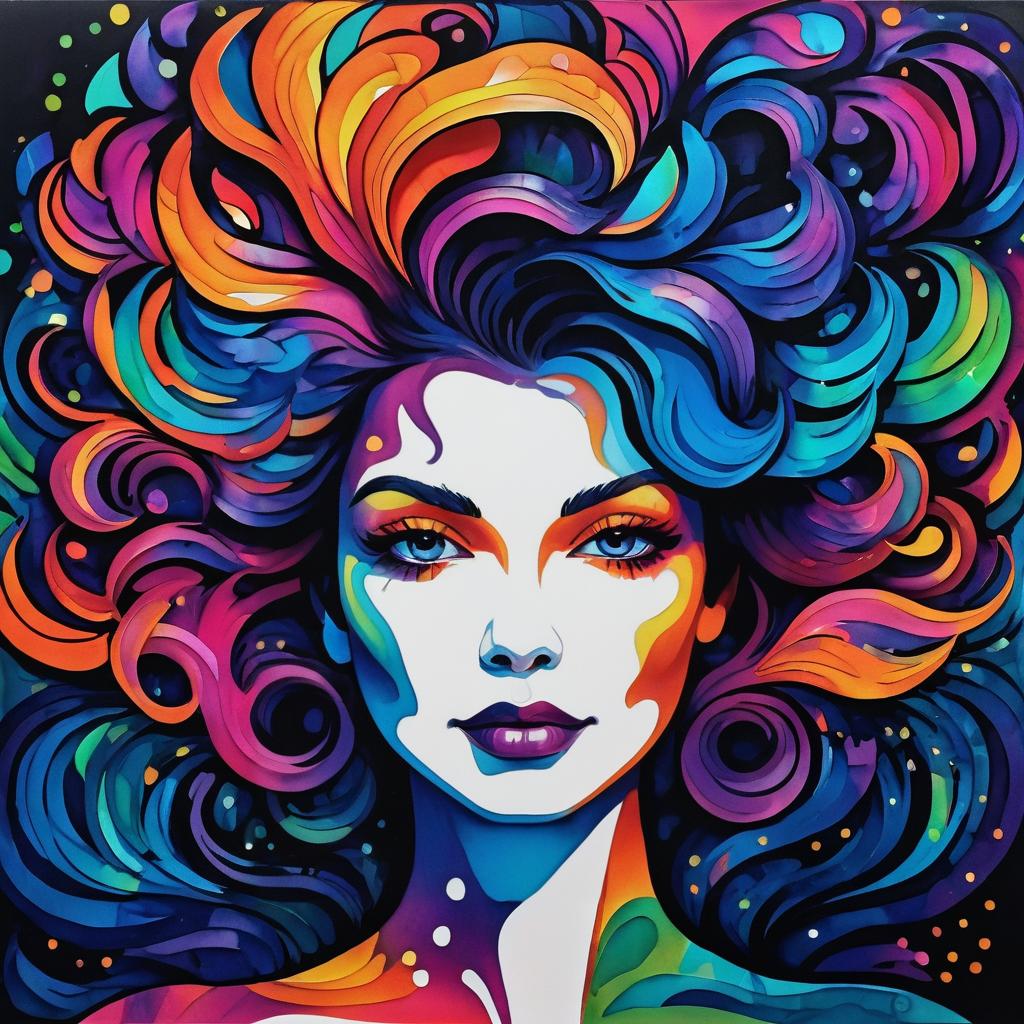 Vibrant Woman with Botanical Hair and Makeup