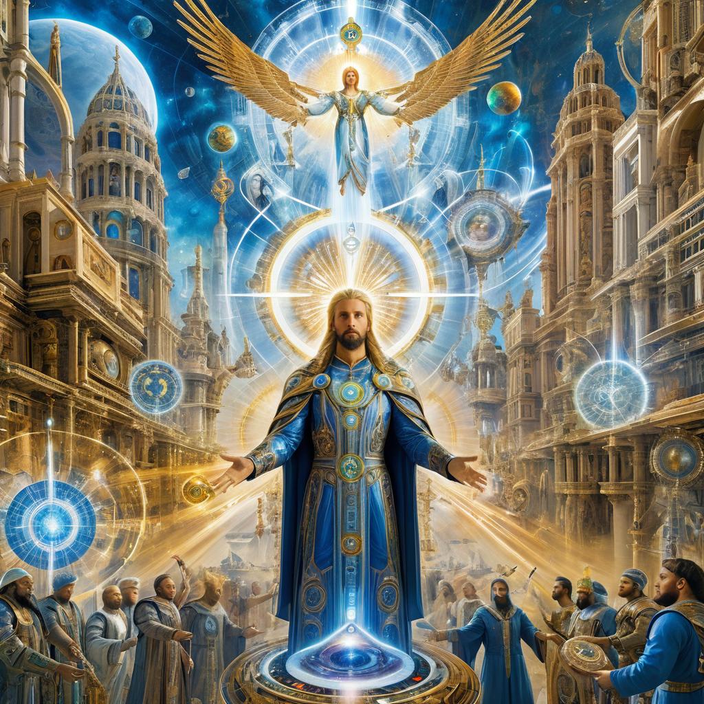 Futuristic Fresco of a Bioengineered Prophet