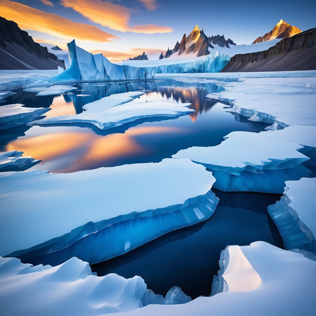 Twilight Glacier Landscape in Stunning Detail