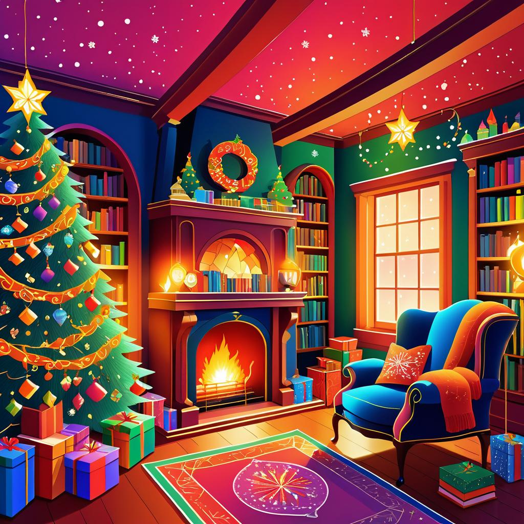 Whimsical Christmas at a Quaint Library