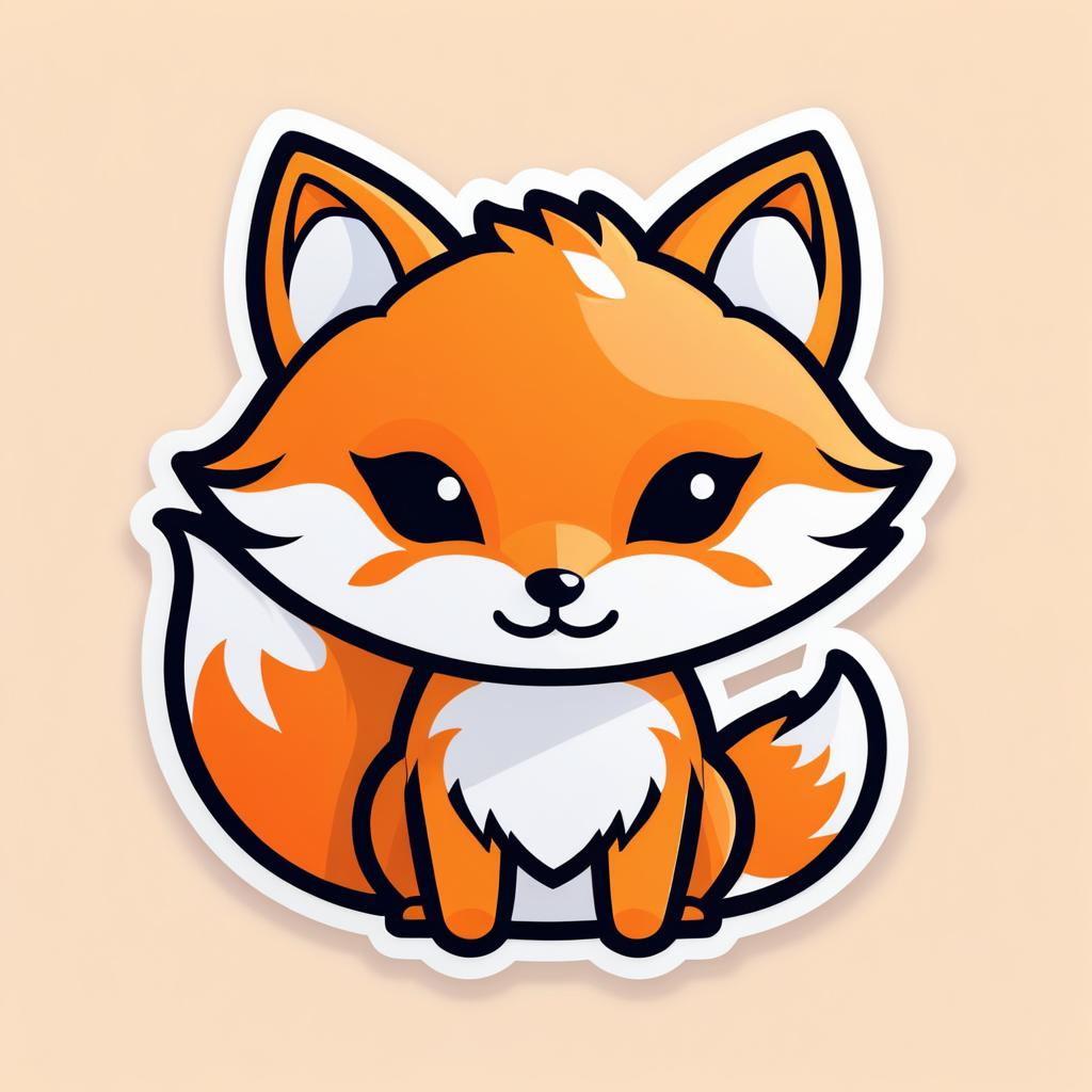 Kawaii Cartoon Fox Icon Design