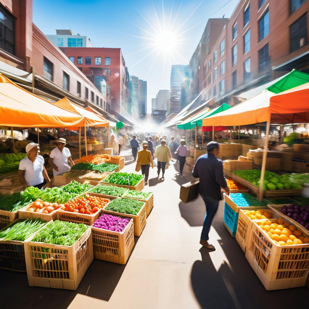 Vibrant Urban Market at Noon