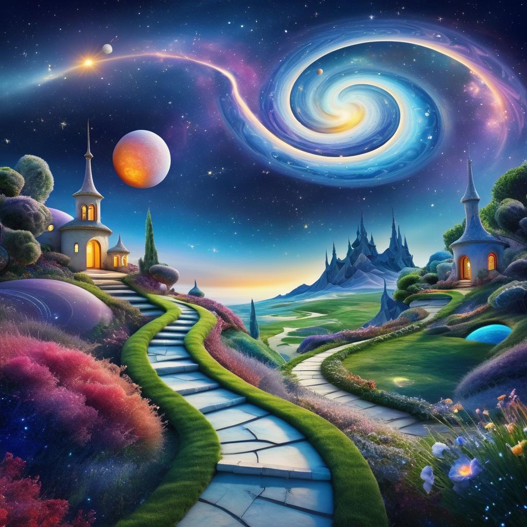 Surreal Cosmic Pathway Matte Painting