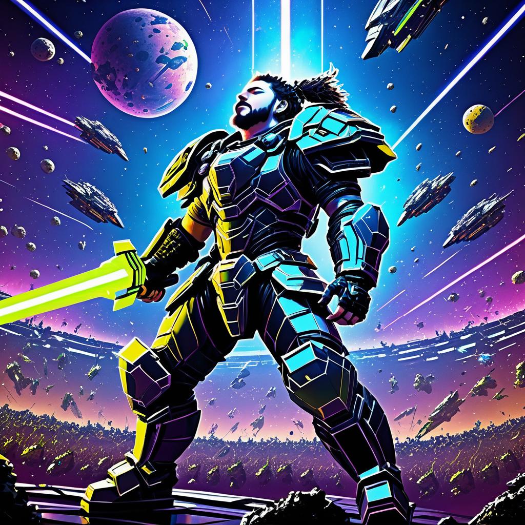 Post Malone as a Space Punk Gladiator