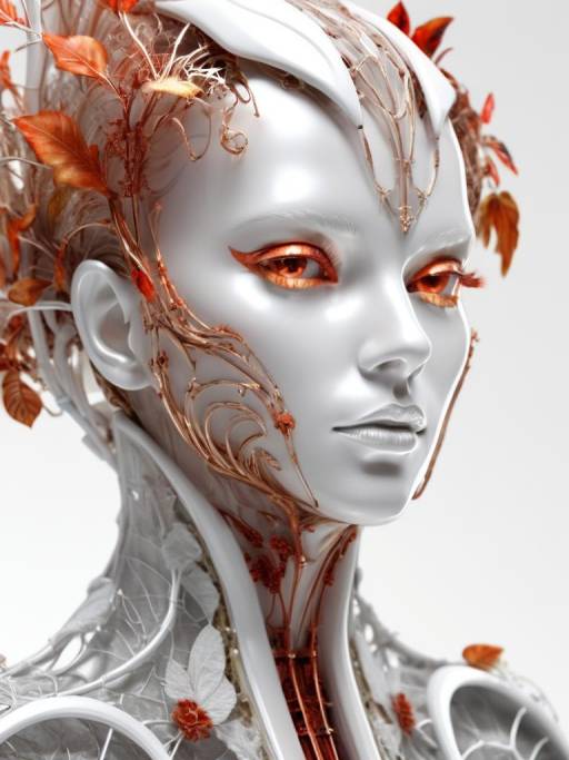 Hyperrealistic Cyborg Woman in Nature