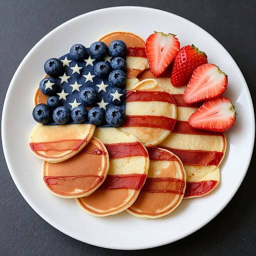 Edible American Flag Pancake Art