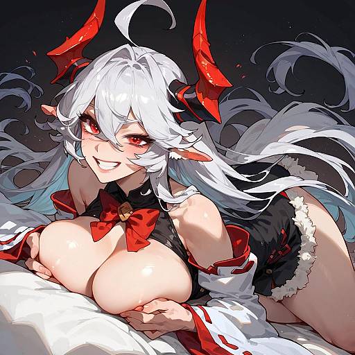 Tsunomaki Watame Megamilk Fur Dress Pose