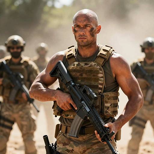 Portrait of a Determined Soldier