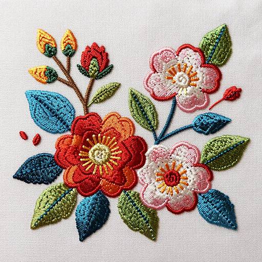Intricate Floral Embroidery Design
