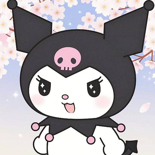 Kuromi Anime Portrait with Sakura