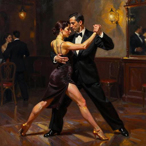 Passionate Tango Dance Oil Painting
