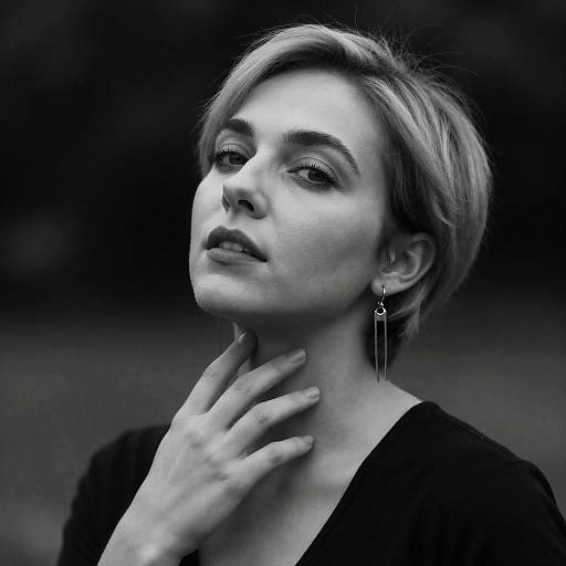 Elegant Black-and-White Portrait of a Woman