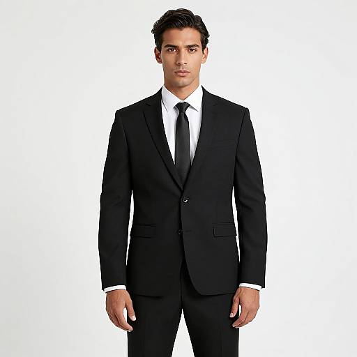 Stylish Man in Classic Black Suit