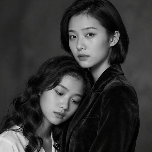 Black-and-White Intimate Embrace Portrait