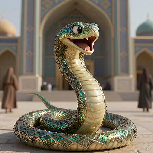 Serpent Cult Leader Ecstatic 3D Portrait