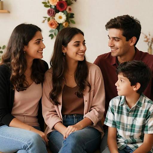 Smiling Friends Amidst Floral Decor